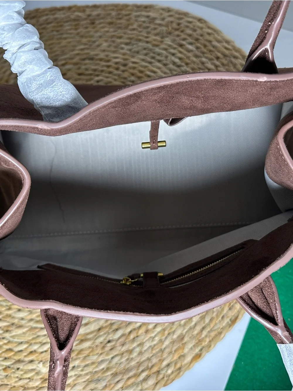 The Row for Superga Chocolate Brown Suede Satchel